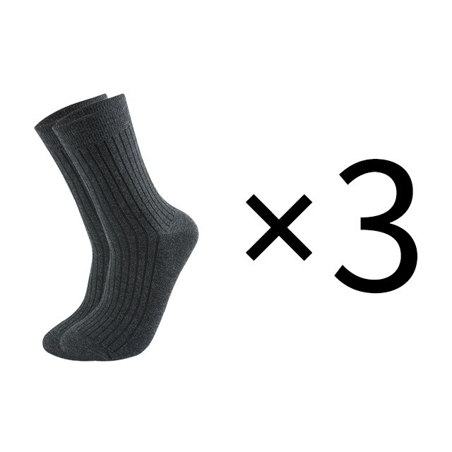 Chaussettes en coton pour hommes, lot de 3 paires, chaussettes longues et chaudes, décontractées, à rayures noires, respirantes, douces, de: 4