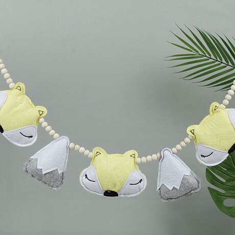 1Pc Baby Speelgoed Nordic Cartoon Vos Baby Rammelaars Kinderen Kamer Opknoping Decor Fotografie Prop Zachte Rammelaar Mobiele Wandelwagen Accessoire: Light yellow fox 1