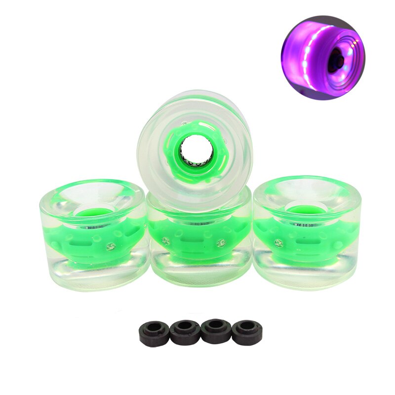 EIN einstellen von 4 Profi Longboard Räder 70mm 78A LED 3 farbe Skateboard Räder mit ABEC 11 Lagerbier und Abstandshalter Beleuchtung
