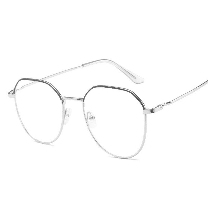 Ahora polygone-monture de lunettes Anti lumière bleue, pour hommes et femmes, monture de lunettes, pour jeux informatiques, monture de lunette optique: silver black