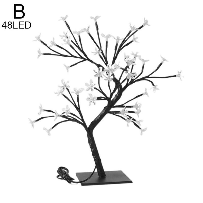 LED Tisch Lampe Baum Usb Blume Neue Jahr der Dekor 2022 Zimmer Ornament Grinc Weihnachten Dekoration Lichter Innen Schlafzimmer: 48 LED  Sakura