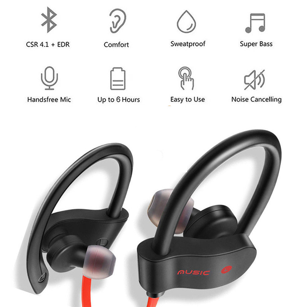 Auriculares inalámbricos antipérdida con cable, tapones para los oídos para música y llamadas, intrauditivos, deportivos, Bluetooth