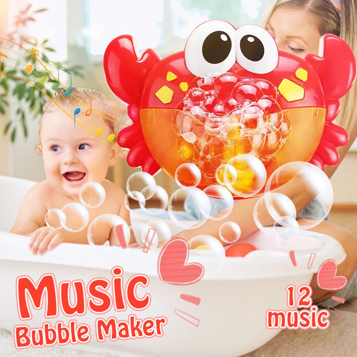 Sød baby bad boble krabber krabbe automatisk bruser maskine blæser maskine bad musik legetøj tegneserie pædagogisk legetøj til børn