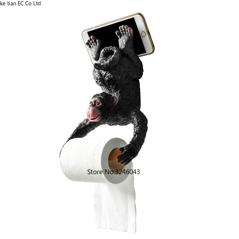 Europese stijl badkamer aap tissue rolhouder toiletrolhouder Hars waterdicht papier houder muur opknoping