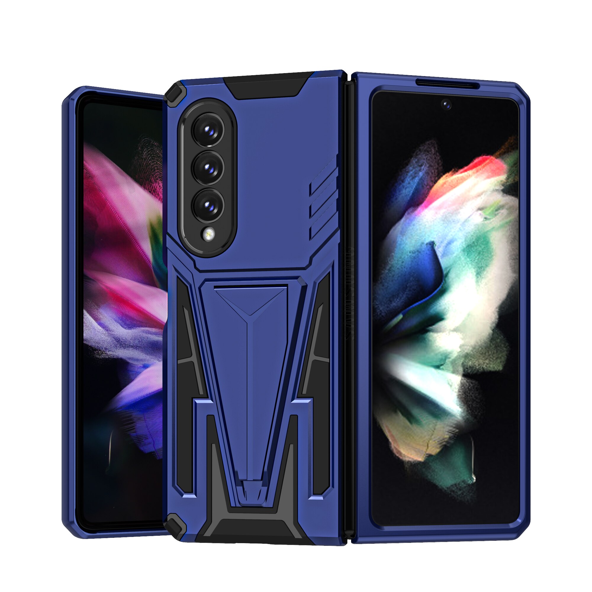 Coque de Protection double couche pour Samsung Galaxy Z, pliable, 3 plis, 5G, magnétique, antidérapante: Bleu