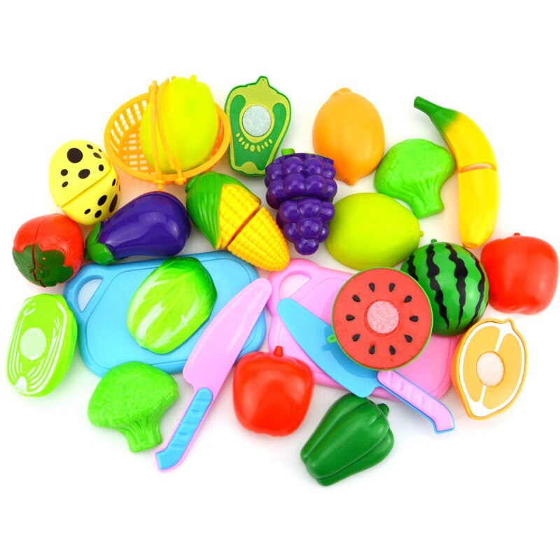 1 Set Del Bambino Precoce Giocattoli Educativi Cucina Divertimento In Età Prescolare Dei Bambini di Plastica di Taglio di Verdure Frutta Cibo Finta Giochi Per Bambini: 10