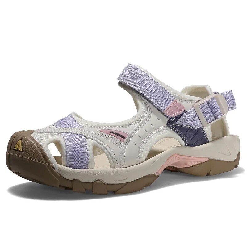 HUMTTO Summer Hiking Shoes Outdoor Sandals for Women Breathable Water Beach Womens Sandals Camping Climbing Aqua Sneaker HT-9602: Lavender / 38