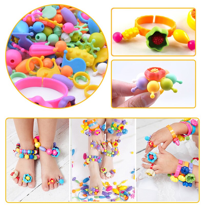 1200 stk diy pop perler kreativitet håndarbejde børn håndværk børns armbånd håndlavede smykker til børn perle legetøj til børn
