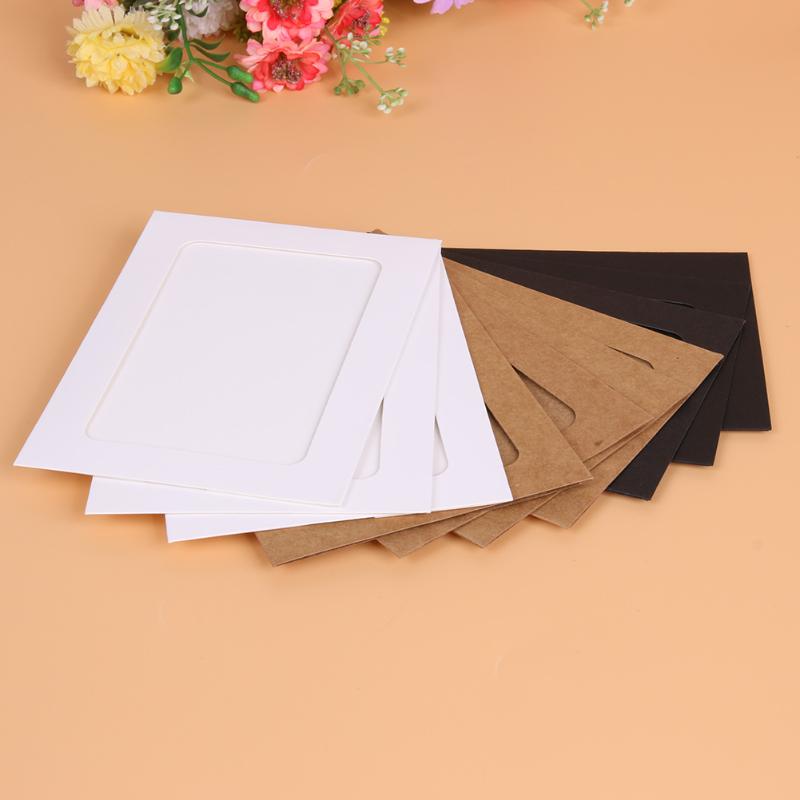 10 Pcs DIY Kraftpapier Fotolijst 3-5 inch Opknoping Muur Foto Fotolijst Kraftpapier Met Clips en Touw Voor Familie Geheugen