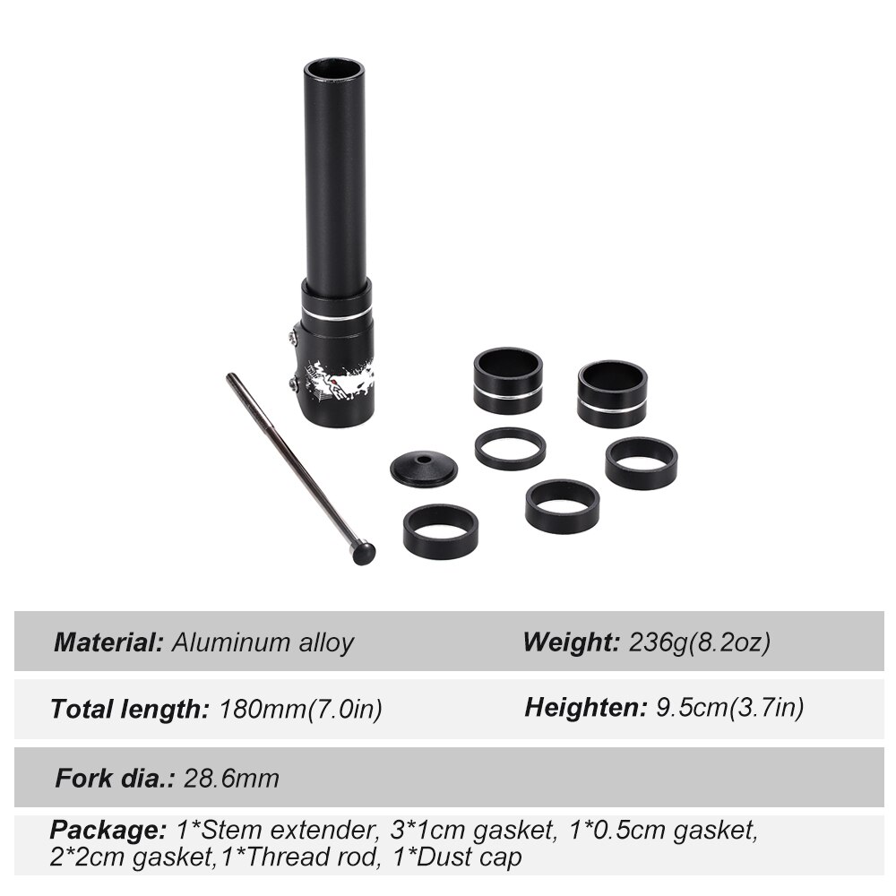 Wake Aluminium Legierung Fahrrad Gabel Vorbau Riser Extender Erweiterung Fahrrad Radfahren Bike Stem Up Raiser Lenker Riser Adapter
