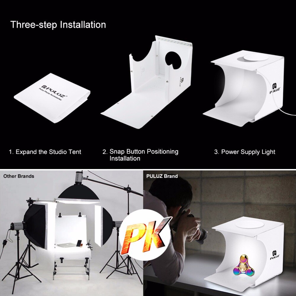 Mini Vouwen Studio Diffuse Zachte Lightbox 20*20 cm Zwart Wit Fotografie Achtergrond Fotostudio Doos Foto Accessoires