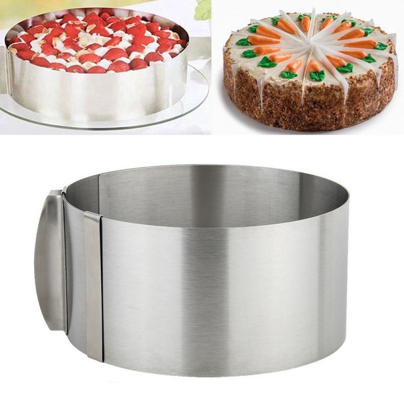 1Pc Verstelbare Mousse Ring 3D Ronde Cakevormen Rvs Bakken Mallen Keuken Dessert Cake Decorating Accessoires Gereedschap