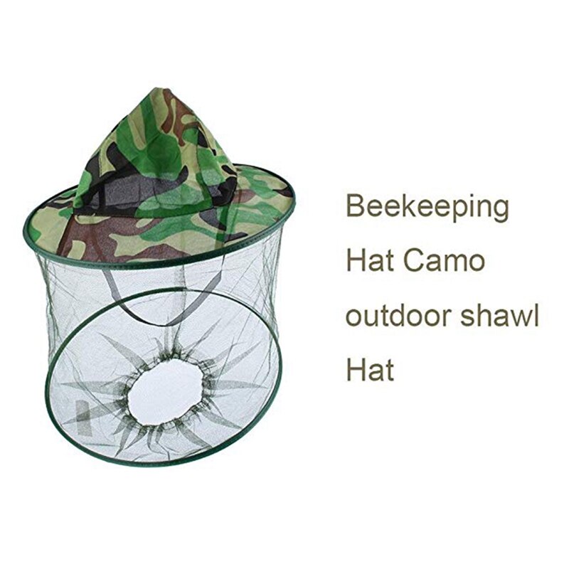 T Bienenzucht Hut Im Freien Camouflage Schal Hut Wilden Anti-mosquito Bee Kappe Breite-seite Insekten-proof Maske eimer Kappe Imker