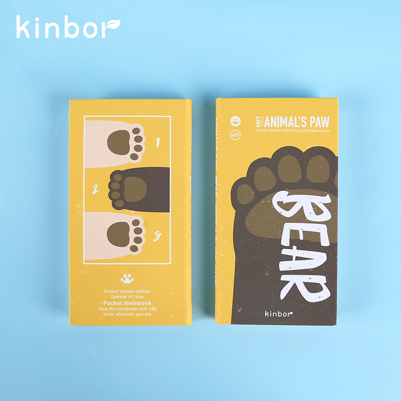 Kinbor A7 Mini Pocket Notebook Kawaii Cute Claws Agenda 2022 Weekly Planner Notepad Portable Schedule Diary Writing Notebooks: Bear Claw