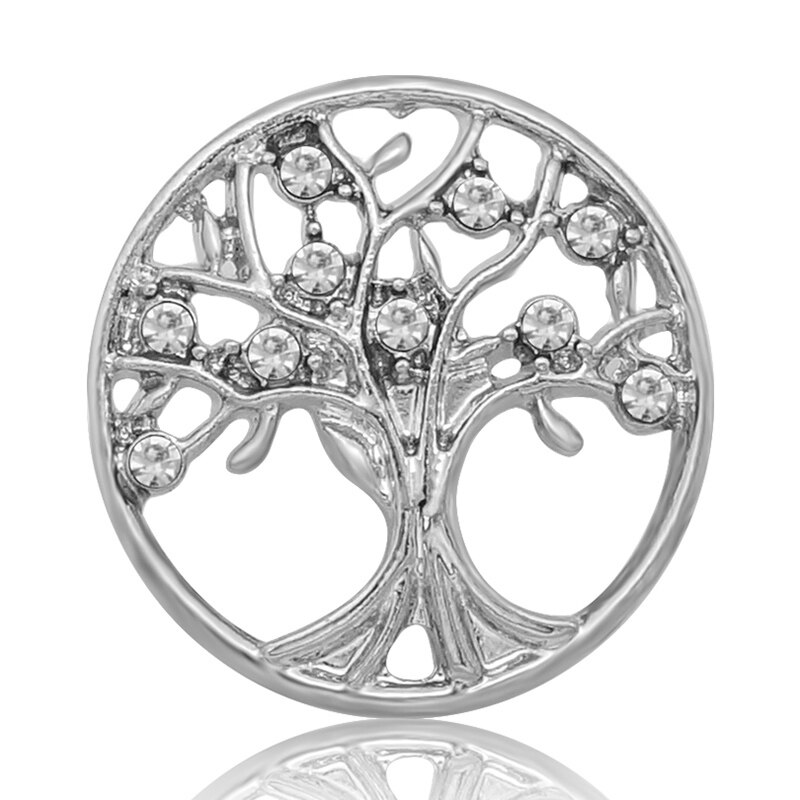 KZ1454 colorful rhinestone Hollow Life tree 20mm snap buttons for 18mm snap bracelet snap jewelry: crystal