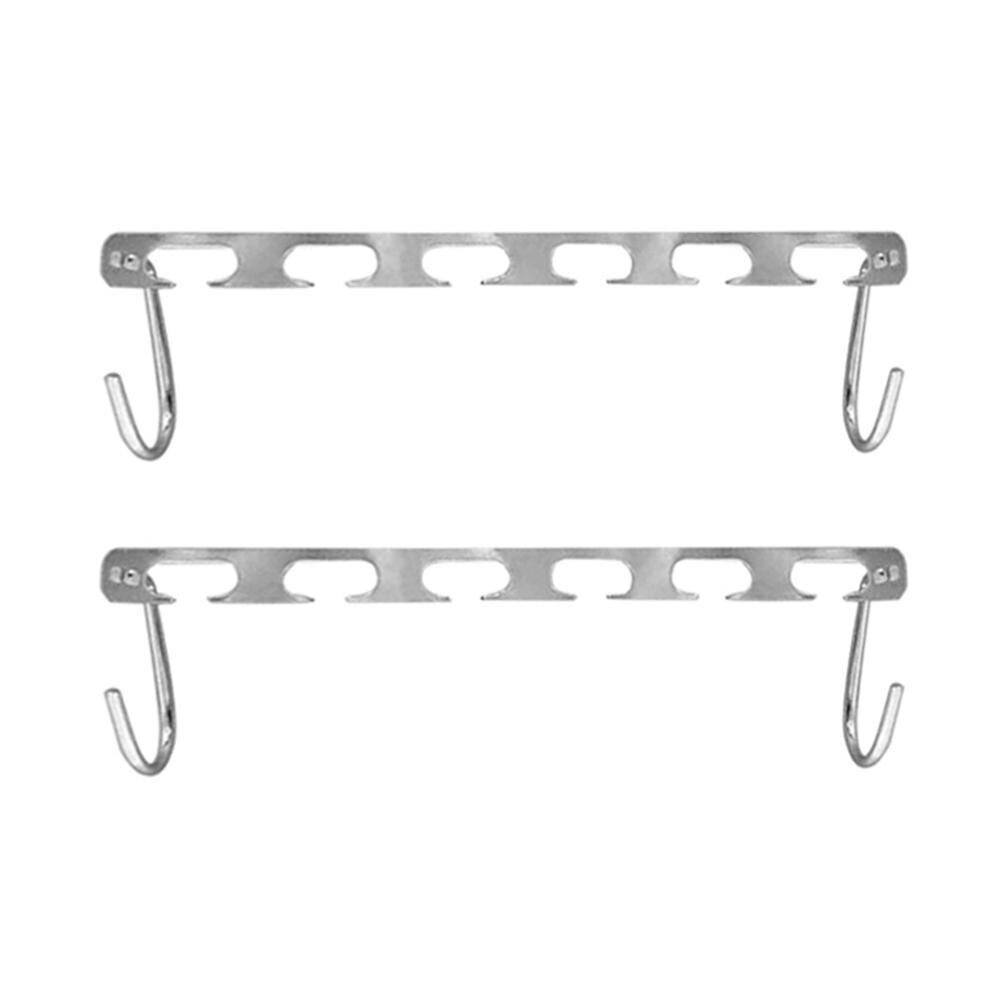 2/4/6 Uds. Colgadores de ropa de Metal para ahorrar espacio organizador de ropa antideslizante ganchos para estantes prácticos para ropa: 2pcs