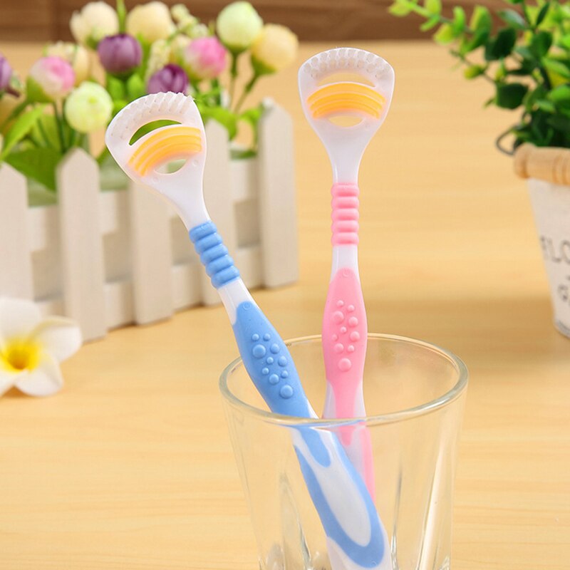 1pc Soft Brush Tongue Cleaner Scraper Oral Care Brush Mouth Tongue Cleaning Fresh Breath Maker Oral Hygiene Care Toothbrush