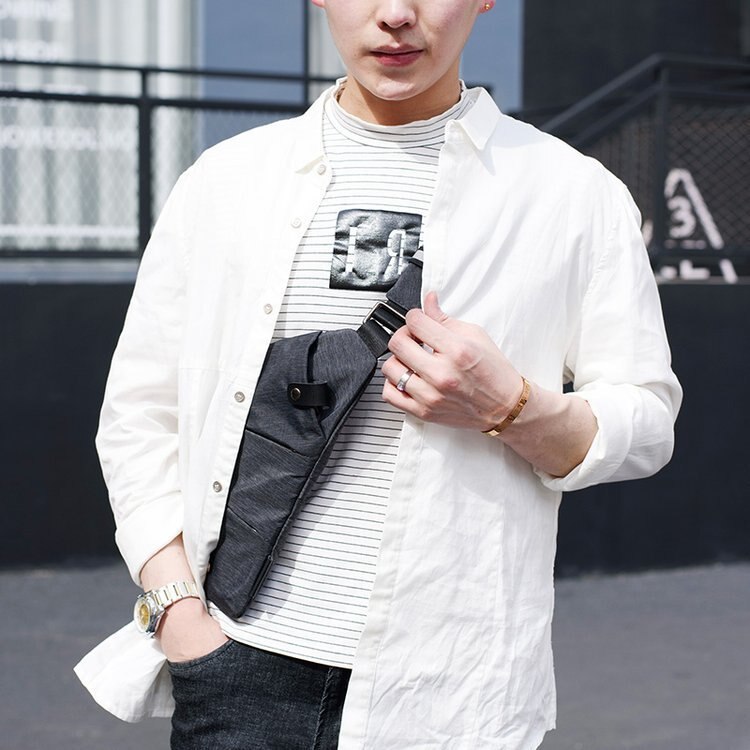 digital storage bag canvas chest bag crossbody sports waist bag multi-function close-fitting shoulder anti-theft bag