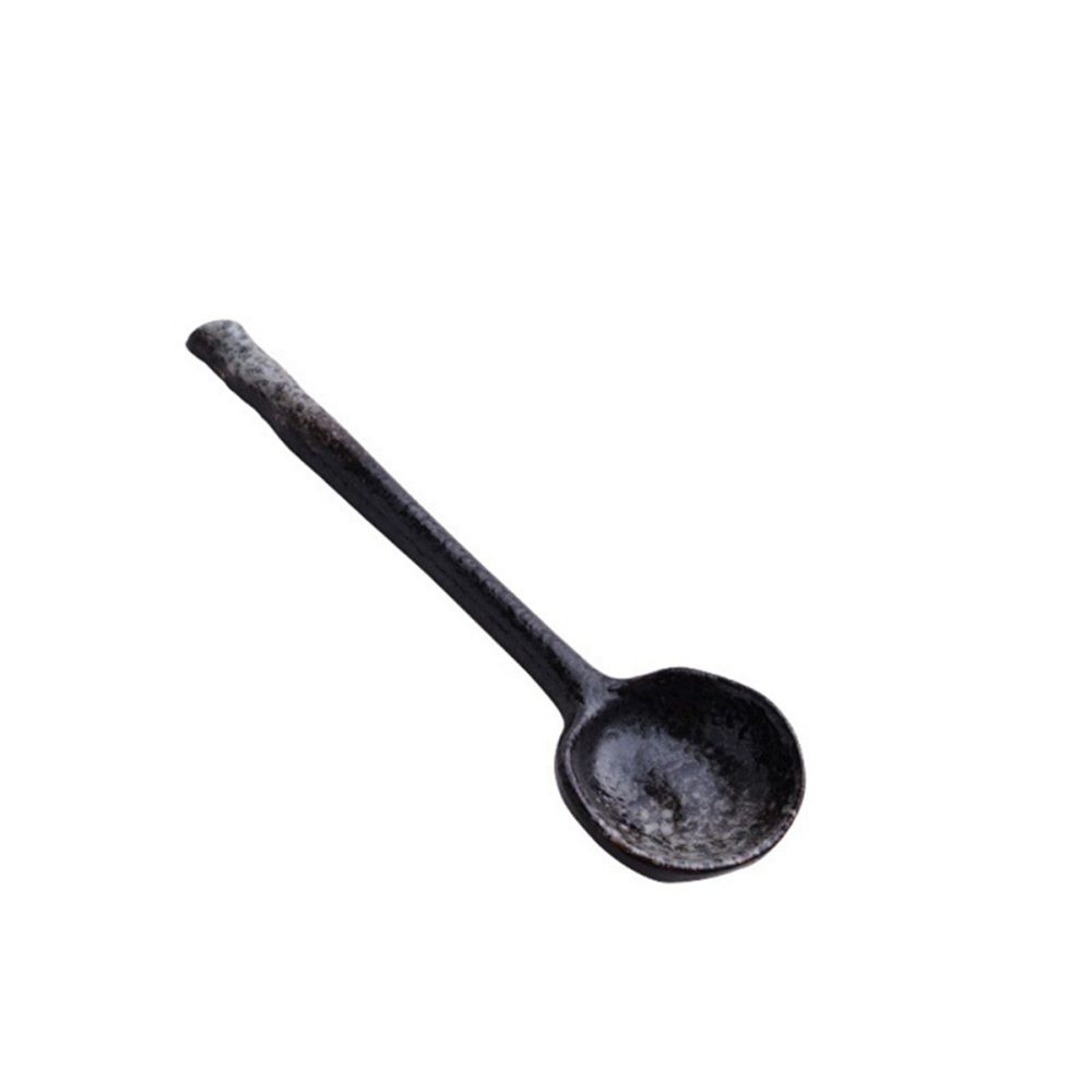 Japanese Style Ceramic Spoon Scoop Porridge Soup Spoon For Home Restaurant Utensils Cutlery Dinnerware: A