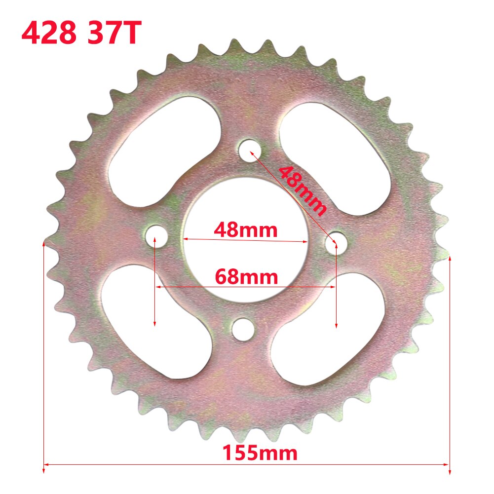 420/428 Chains 37T Motorcycle Chain Sprockets Rear Back Sprocket Cog For 110cc 125cc 140cc Dirt Pit Bike: 428 37T 48mm