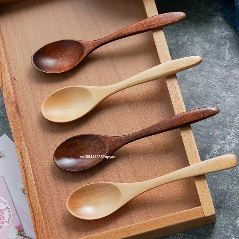 Cuillère en bois vaisselle en bois cuillère Anti-brûlure thé café cuillères à remuer cuisine ustensile de cuisine outil soupe cuillère à café Cucharas