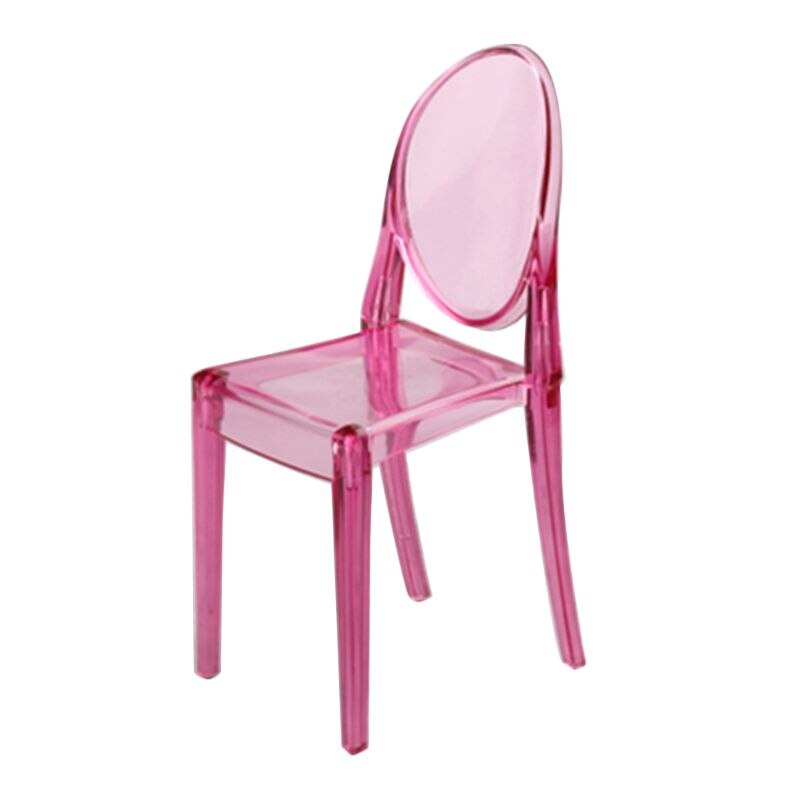 1:6 Dollhouse Miniature Accessories Mini Doll House Clear Transparent Plastic Chair Furniture Decor Collection