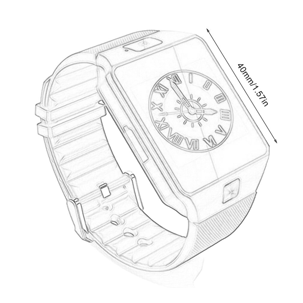 Dz09 Multifunctionele Horloge Anti-Verloren Smart Horloge Met Doos Touchscreen Horloge Wechat Stap Teller Functie Intelligente wekker