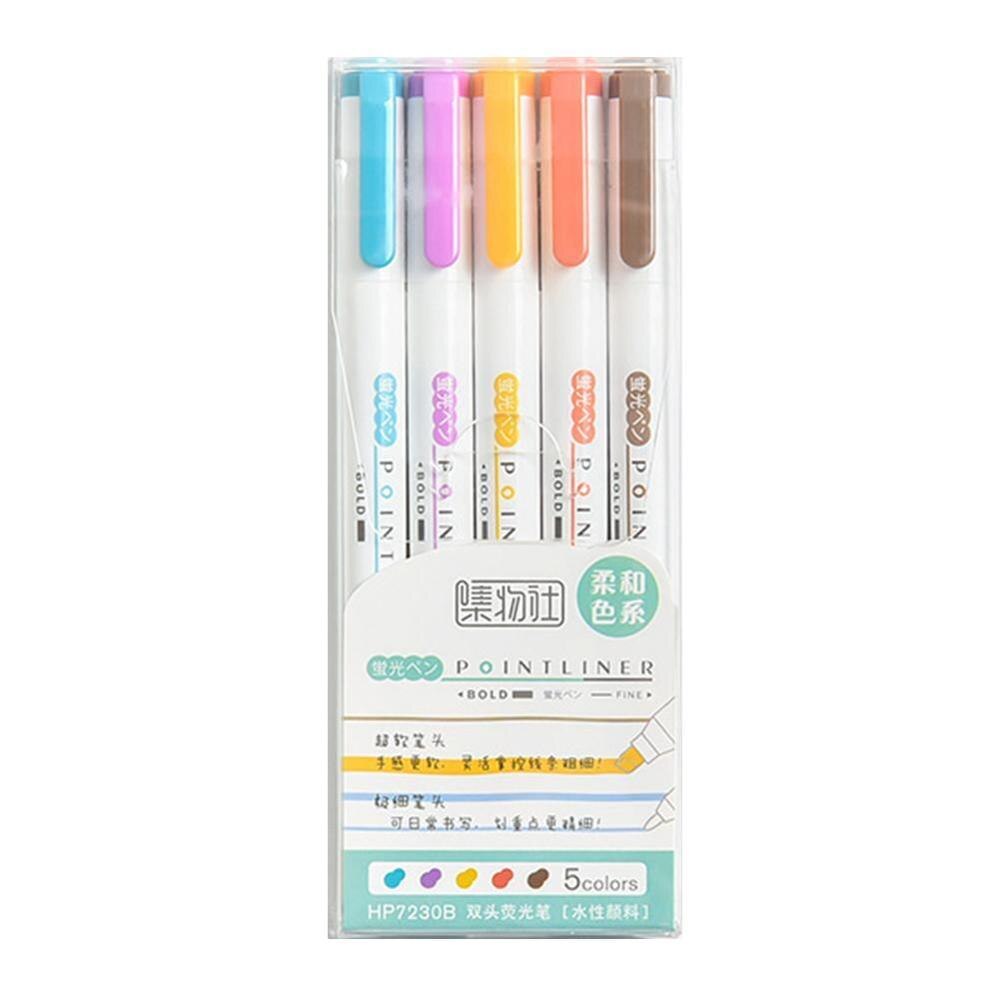 Double-ended Highlighter Multicolor Pens Fluorescent Pen Cute Art Drawing Mark Pen School Stationery: B