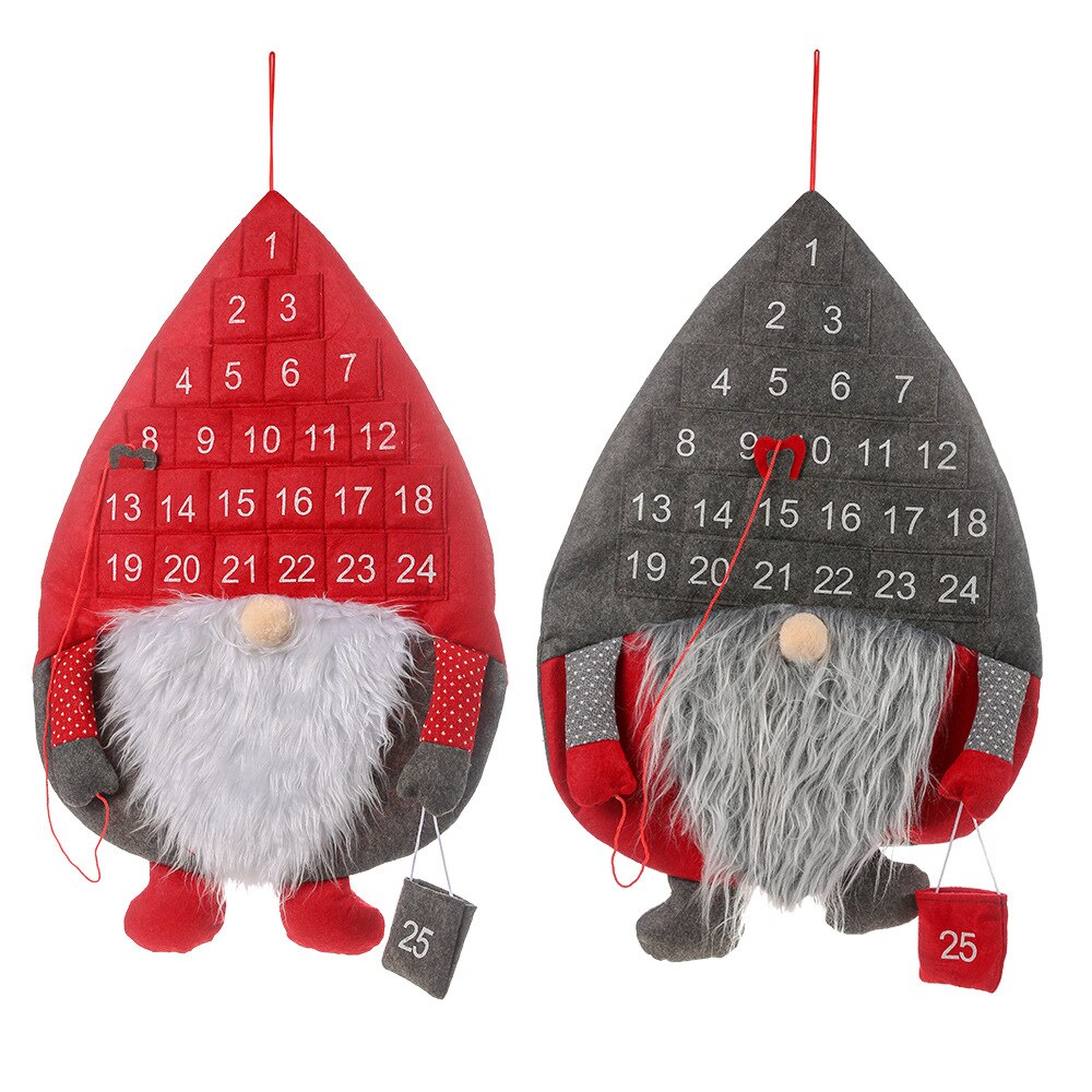 Jul svensk nisse tomte adventskalender hængende jul grå hat svensk julemand nedtællingskalender til juleindretning
