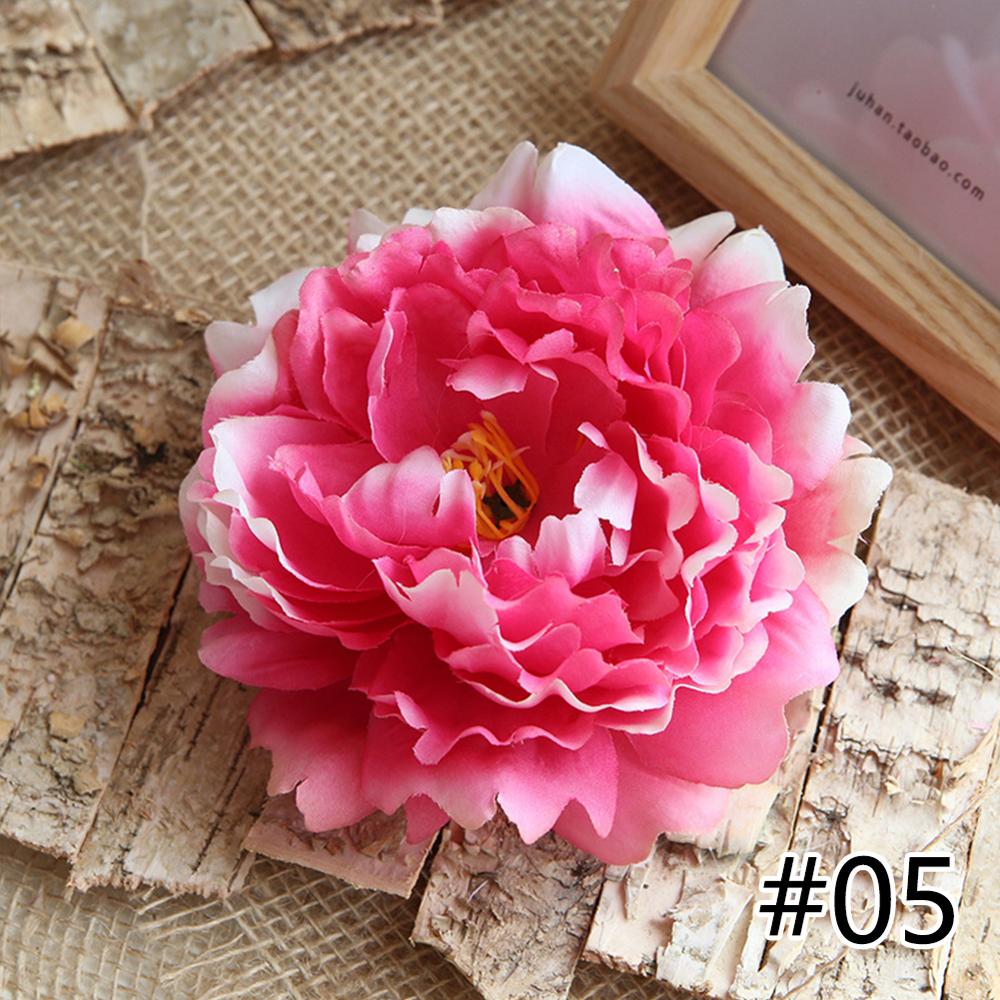 1PCS Peony Flower Heads Decorative Scrapbooking Artificial Flower For Home Wedding Birthday Party Decoration Supplies: Rose Red