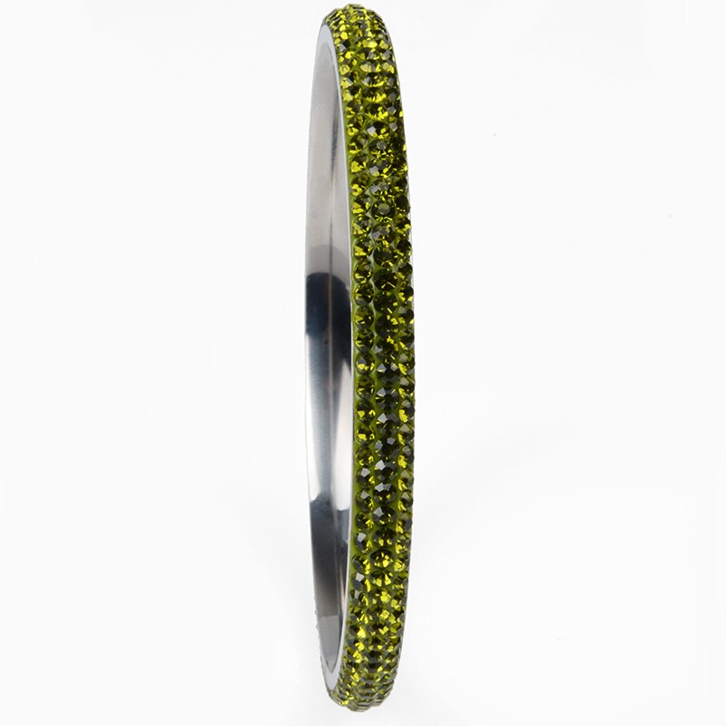 5 Colors 3 Rows Crystal Stainless Bangle Bracelet Love Rhinestone Bangle For Women Jewelry Christmas