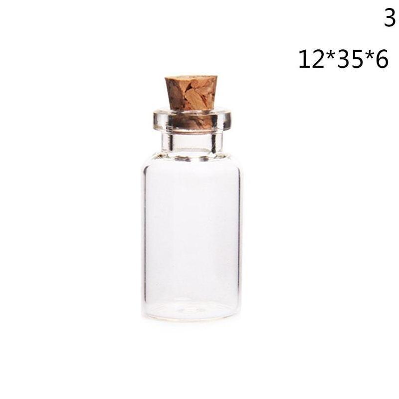 10pcs/lot Mini Small Tiny Clear Cork Stopper Glass Bottles Vials Decoration Kit Mini Glass Bottles With Corks: C