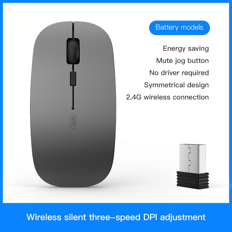 Niye Wireless Mouse Desktop Computer Mouse 2.4GHz USB Adapter Receiver Home Desktop Mice Laptop Wireless Mouse Ergonomic Mouse