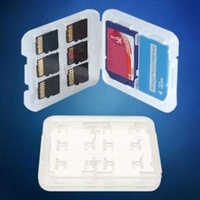 Practical Double-Layers Plastic SD/Micro SD TF/MSPD Card Storage Box 8 Memory Card Slots Memory Card Storage Box for Home/Office