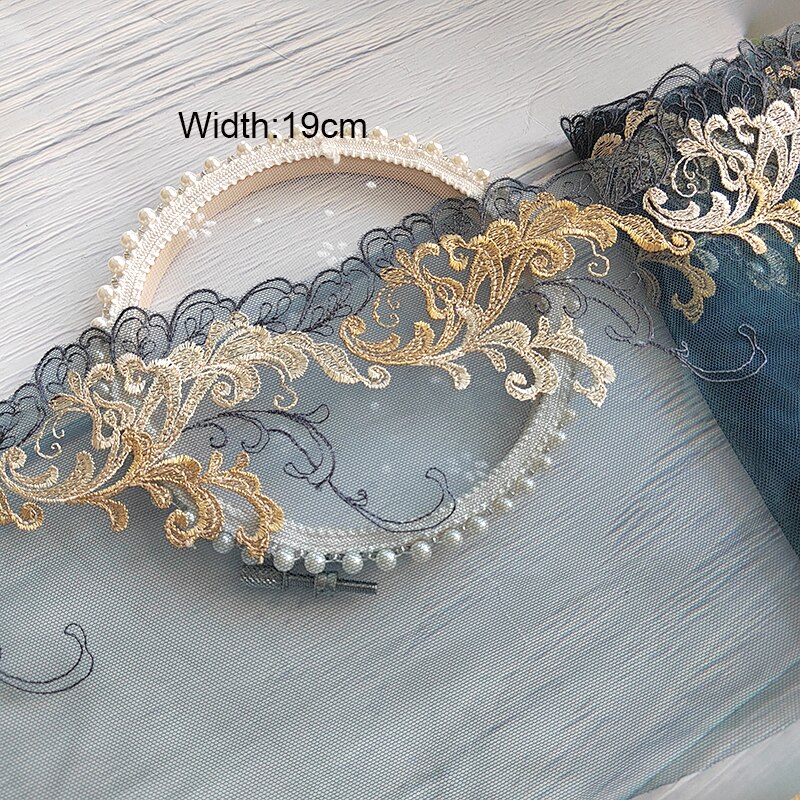 5 Yards 17-26cm Multicolor Mesh Embroidery Lace Trim Handmade DIY Needlework Sewing Doll Dress Clothing Material 150: 03 width 19cm