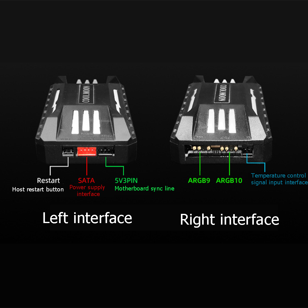 COOLMOON Cooling Fan RGB Controller 4Pin PWM 5V 3Pin ARGB Smart Intelligent Remote Control for PC Case Chassis Black White