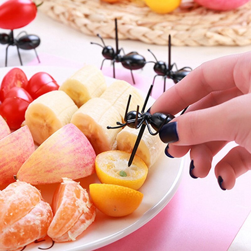 12 unids/lote frutas palillo cena hormigas en forma de elegir pastel snacks postres tenedores casa cocina Gadgets vajilla
