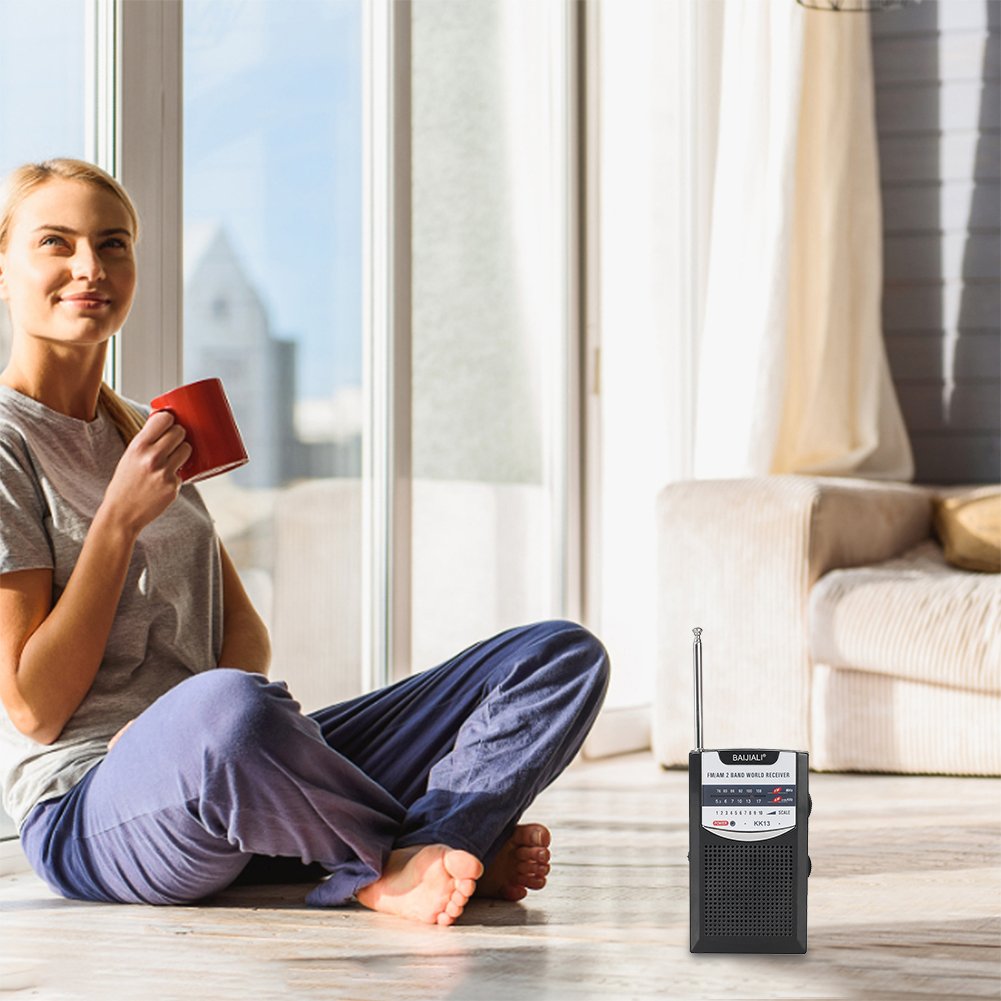 Mini Radio portátil con altavoz incorporado, receptor mundial Retro, Radio de bolsillo con batería, antena telescópica AM/FM para interior del hogar