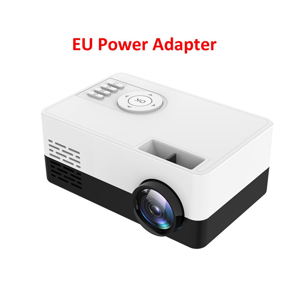 Houvast J15 Mini Projector Ondersteuning 1080P Video Display Home Media Player Portable Pocket Beamer Voor Vrienden PK YG300: Black EU Plug