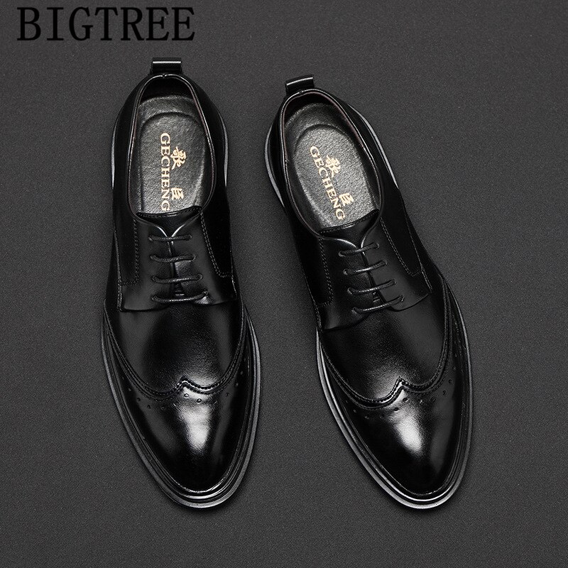 Chaussures Formelles Hommes En Cuir - Bout Rond, Semelle Caoutchouc Antidérapante, Pour Mariage, Bureau, Occasions