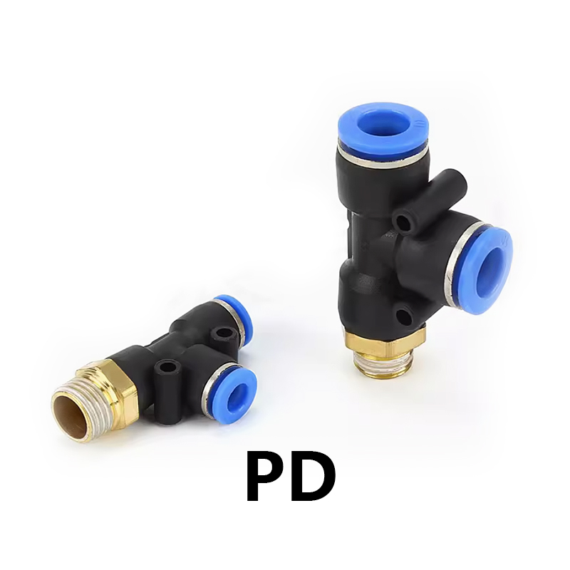 Pneumatische Fittingen Pb/Pd/Px Pneumatische Snelkoppeling T-Vormige Tee4 6 8 10 12 14 01 02 03 04 Plus Schroefdraad Snelkoppeling