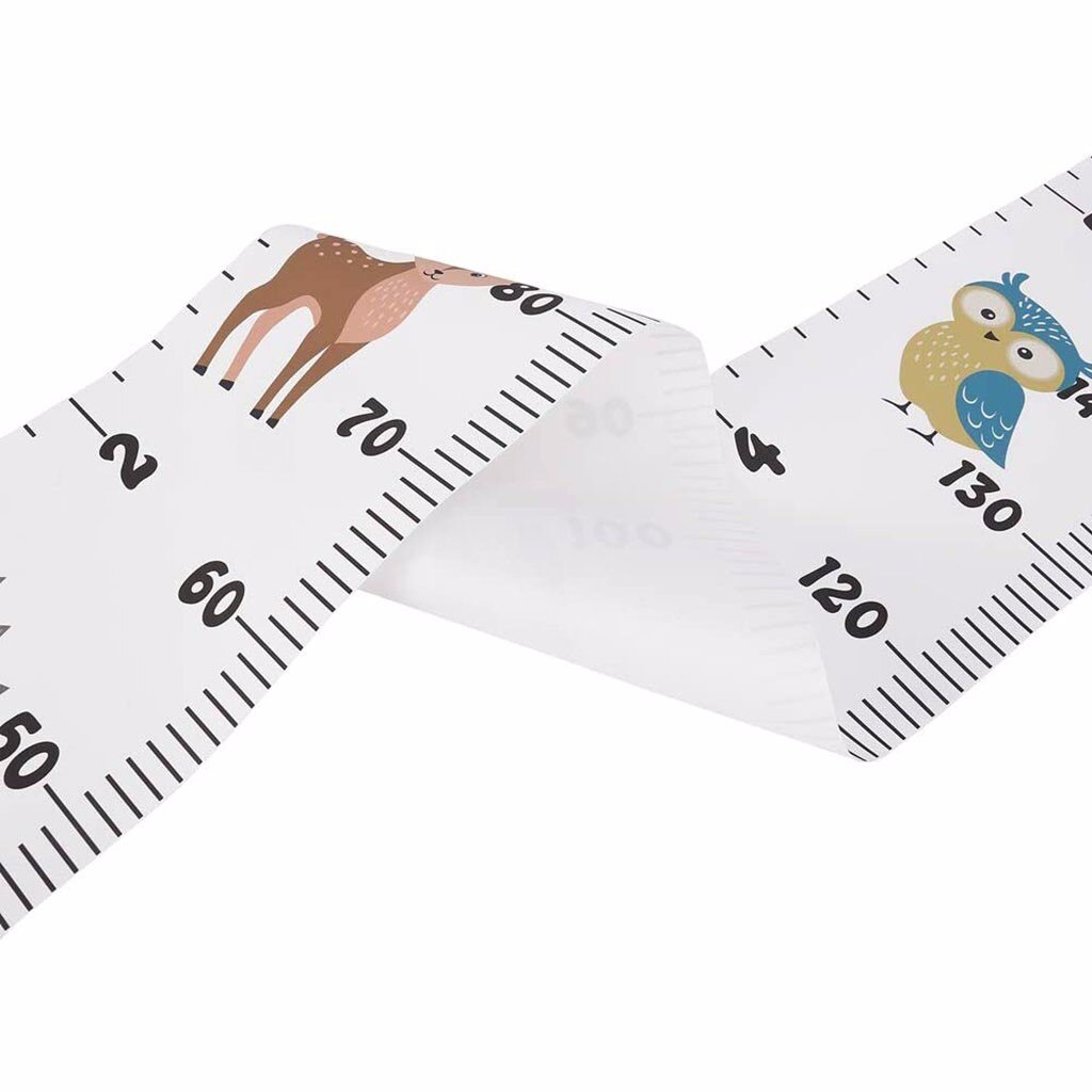 Höjd tecknad djurdiagram tillväxtdiagram hängande väggdekoration duk mått linjal för barn barn sovrum tillbehör