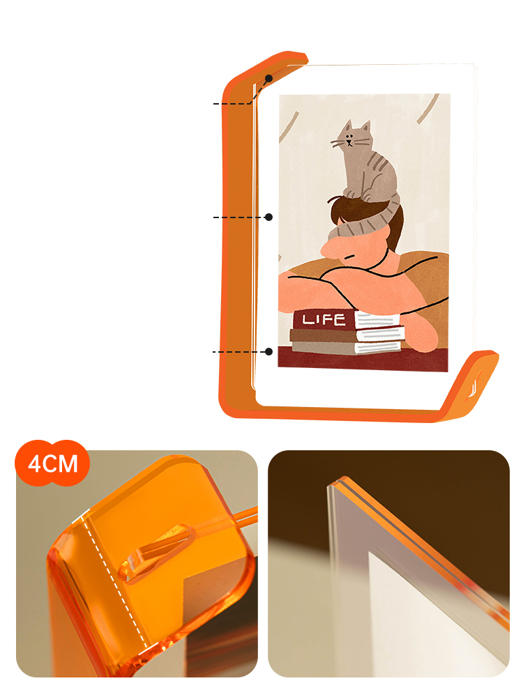 Acrylic Picture Frames Clear Picture Frames Acrylic Frameless Transparent Cubes Floating for Home Office Desktop Display
