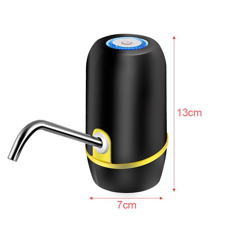 Bärbar touch-tone trådlös uppladdningsbar elektrisk dispenser vattenpump med usb-kabel / blått ljus  / 304 rostfritt stålrör