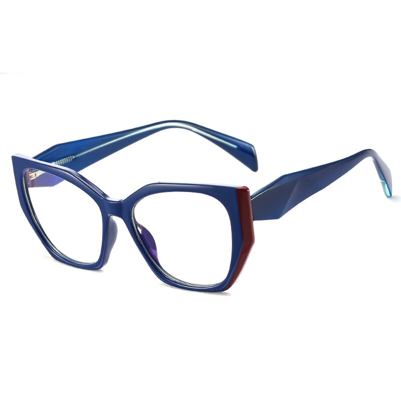 Luxury Eyeglass Frames For Women Cat Eye Brand Computer Glasses Frame TR90 Optical Anti Blue Light Eyeglasses: Blue