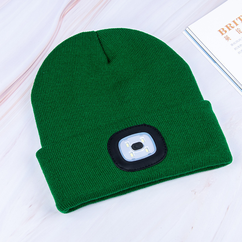 Gorros para hombre, gorro de punto liso con iluminación LED, boinas estilo Hip-Hop, gorros de lana cálidos portátiles para mujer,