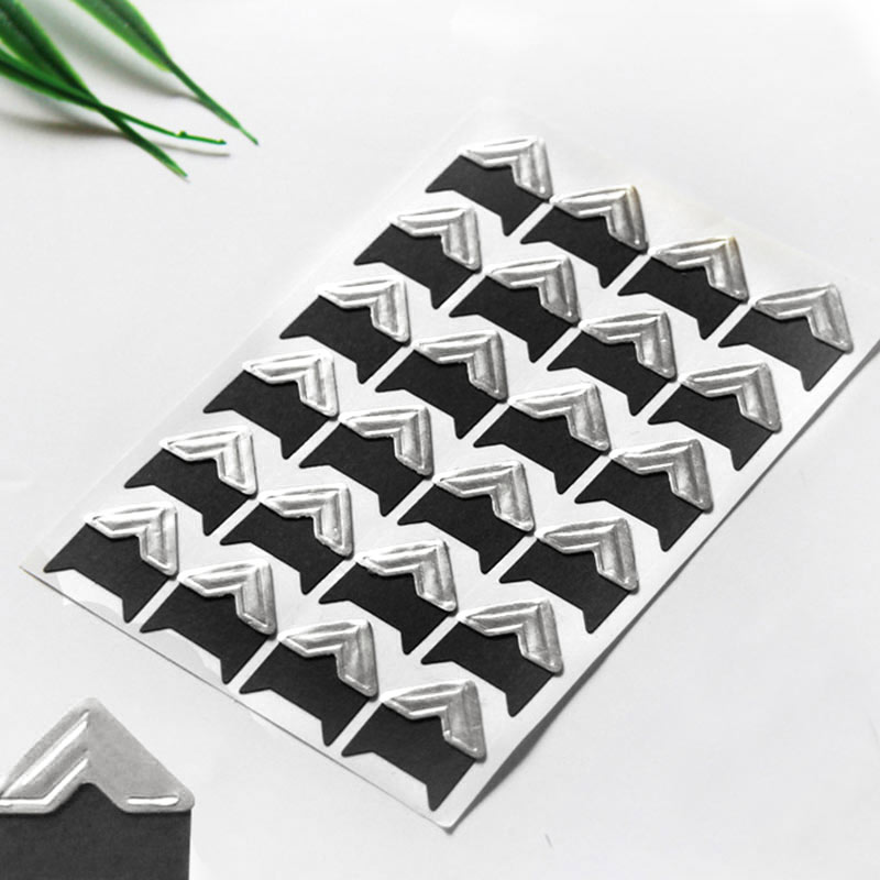 Cadre de décoration Vintage pour bricolage 24 pièces/lot | Autocollants papier populaires pour coin, Scrapbooking pour album Photo, offre spéciale: Silver
