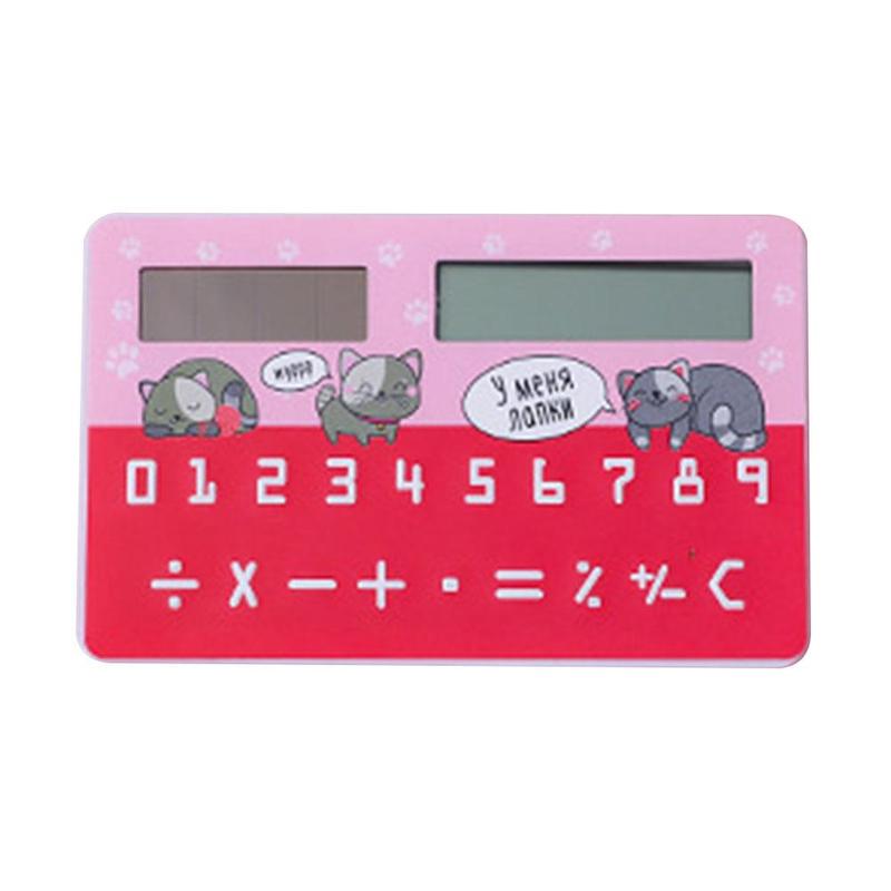 Słodki materiały piśmienne karta przenośny kalkulator mini Handheld ultra-chudy karta kalkulator słoneczny moc mały szczupły kieszeń kalkulator: f