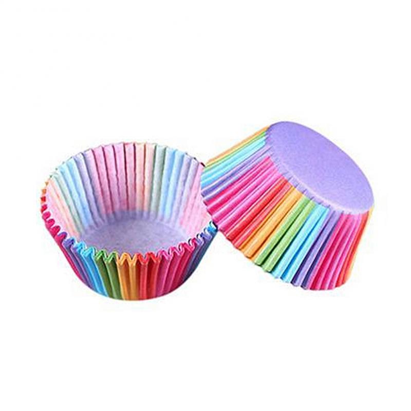 100Pcs Colorful Paper Box Cake Cupcake Liner Baking Muffin Case Cup Party Tray Cake Mold Decorating Tools Cupcake Paper: Default Title
