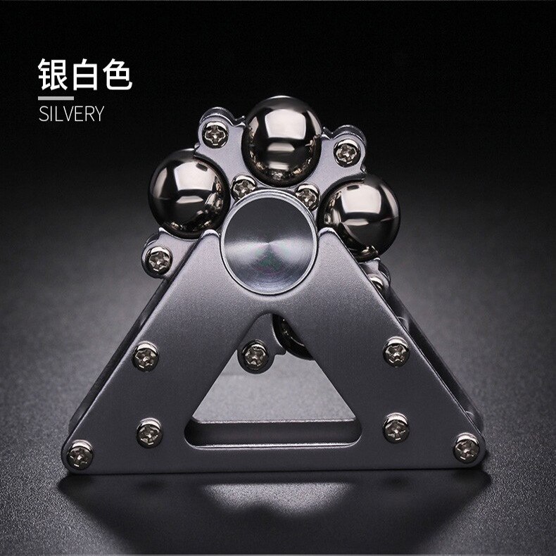 Spinner manual removível de metal de alta qualidade, brinquedos para adultos, crianças, anti-estresse, giratório, giroscópio, brinquedo de alívio de estresse: Silver